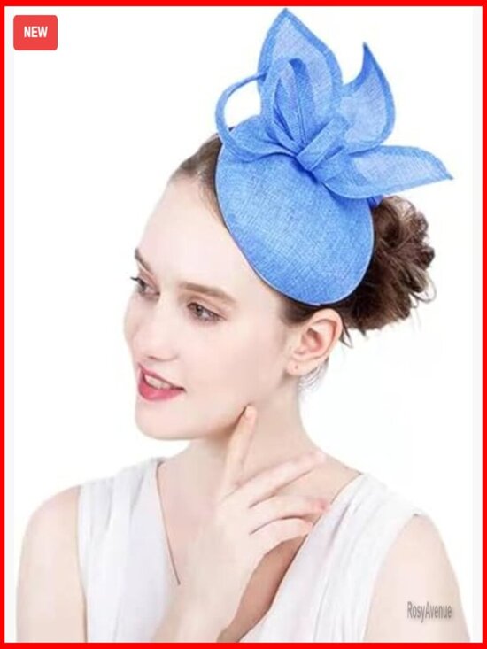 Sinamay Flower Feathers Pillbox Fascinator Derby Headband for Wedding Party main image 2